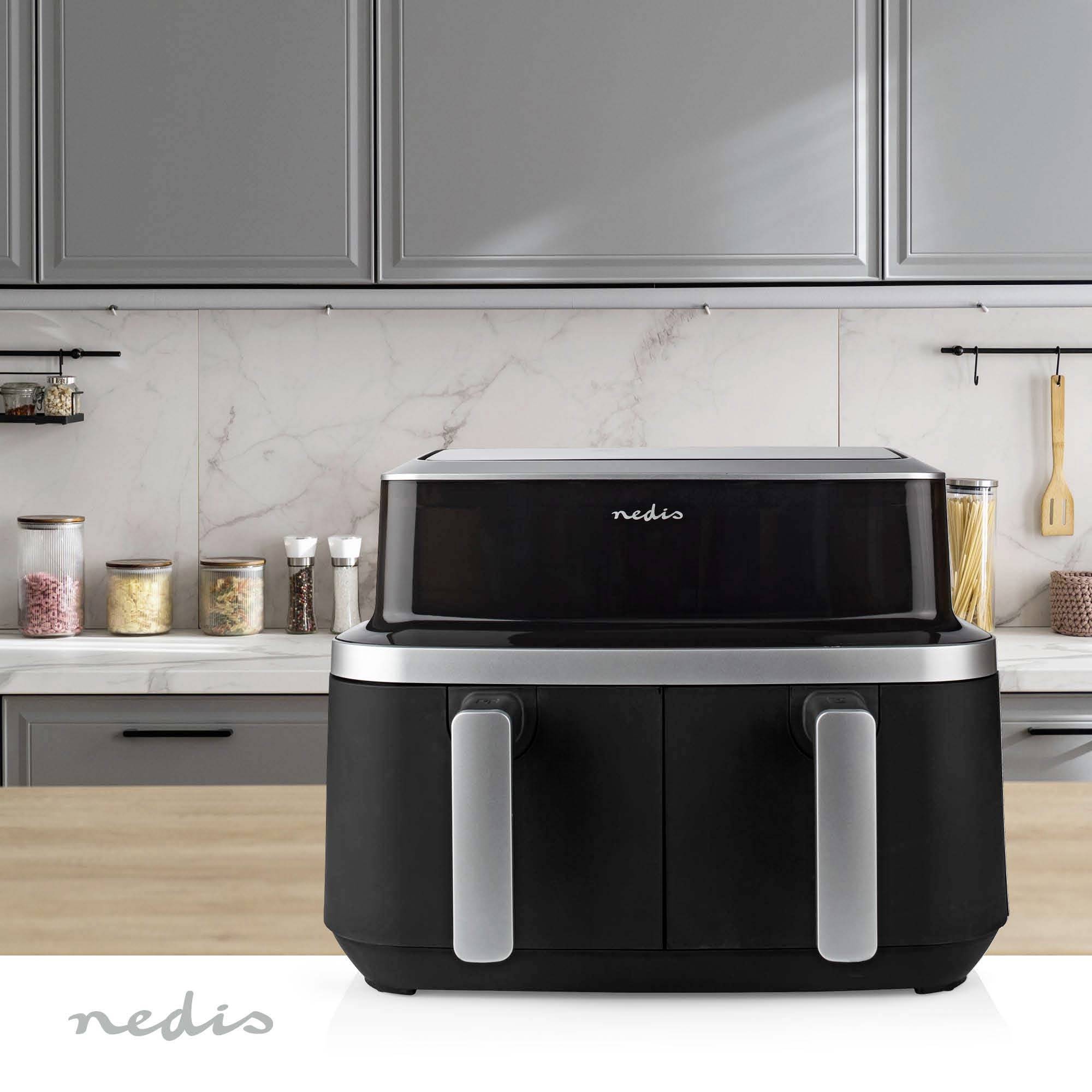Nedis KAAF320BK Heißluft-Fritteuse 8.4l 2600W Timerfunktion, Überhitzungsschutz, BPA-frei Schwarz