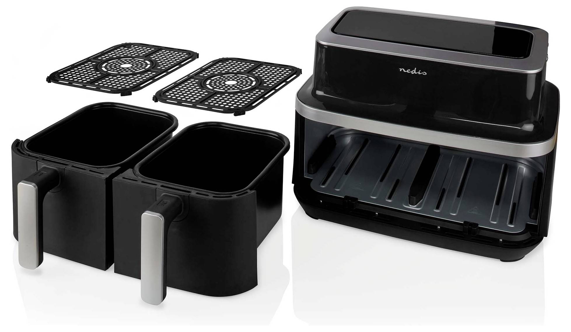 Nedis KAAF320BK Heißluft-Fritteuse 8.4l 2600W Timerfunktion, Überhitzungsschutz, BPA-frei Schwarz