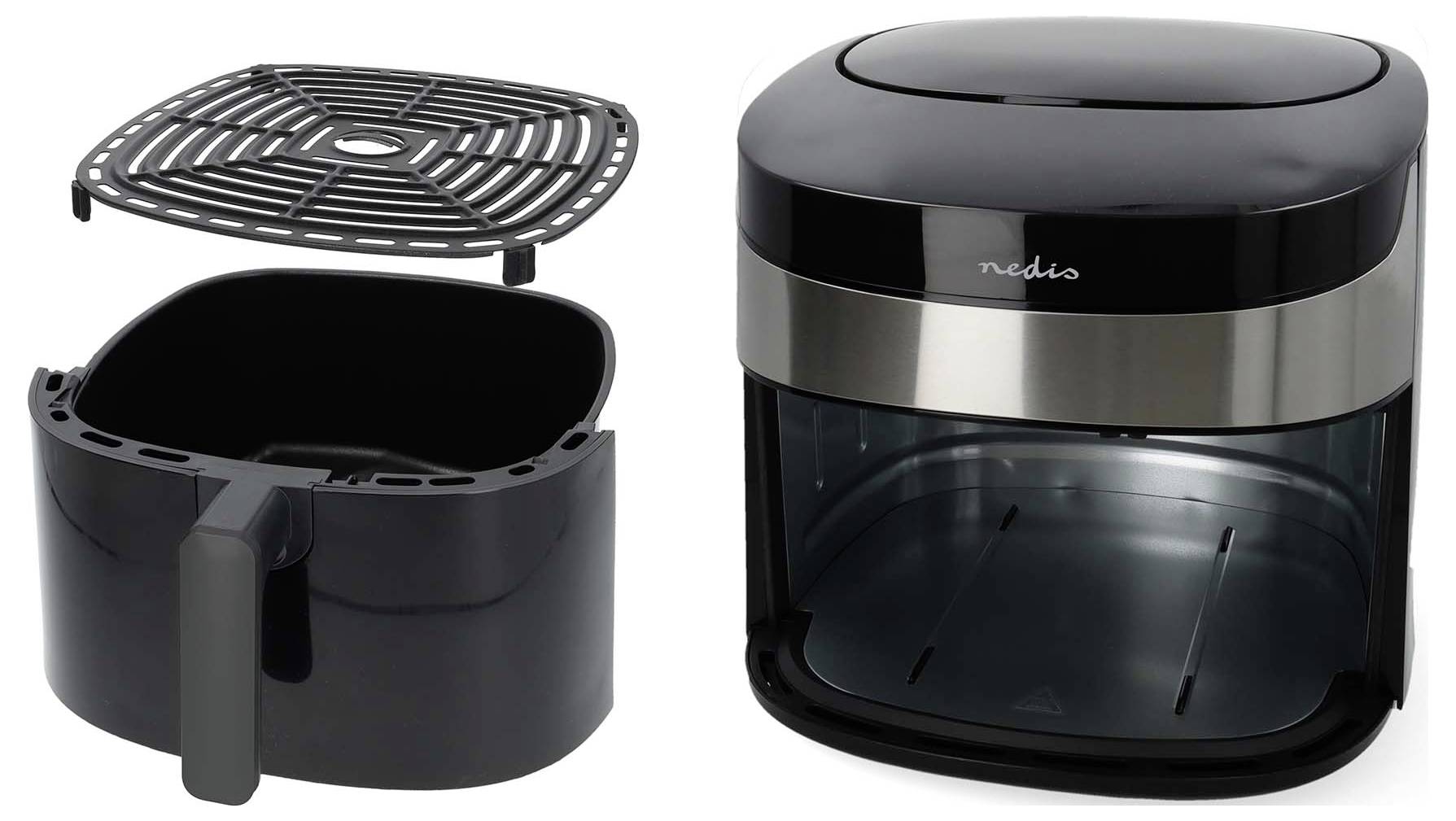 Nedis KAAF180BKW Heißluft-Fritteuse 7.2 l 1800 W Kontrollleuchte, App steuerbar, BPA-frei, Überhitzungsschutz, Timerfunktion Schwarz