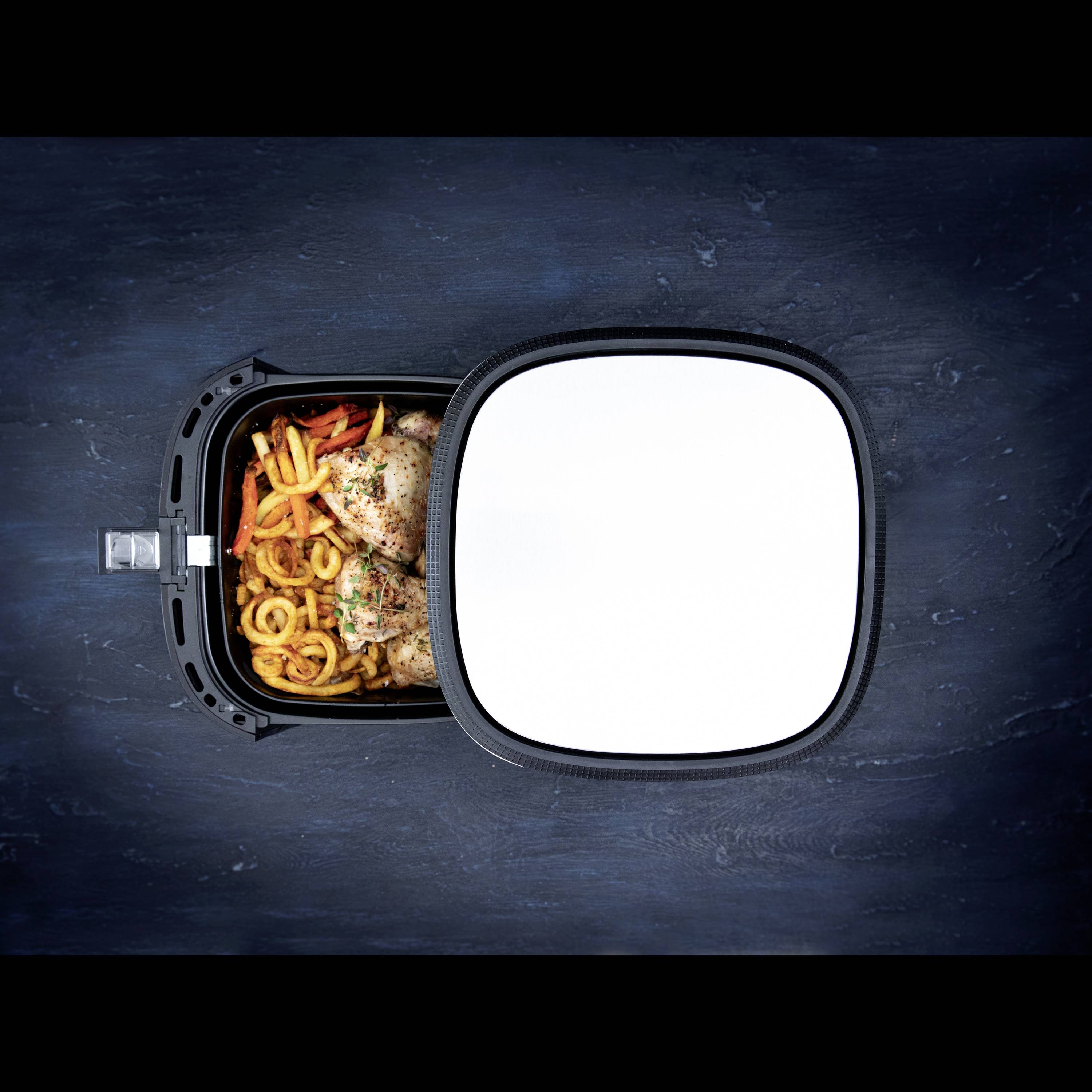 Gastronoma 18290002 Heißluft-Fritteuse 6l 1800W Kontrollleuchte, BPA-frei, Antihaftbeschichtung, Cool-Touch-Gehäuse Schwarz