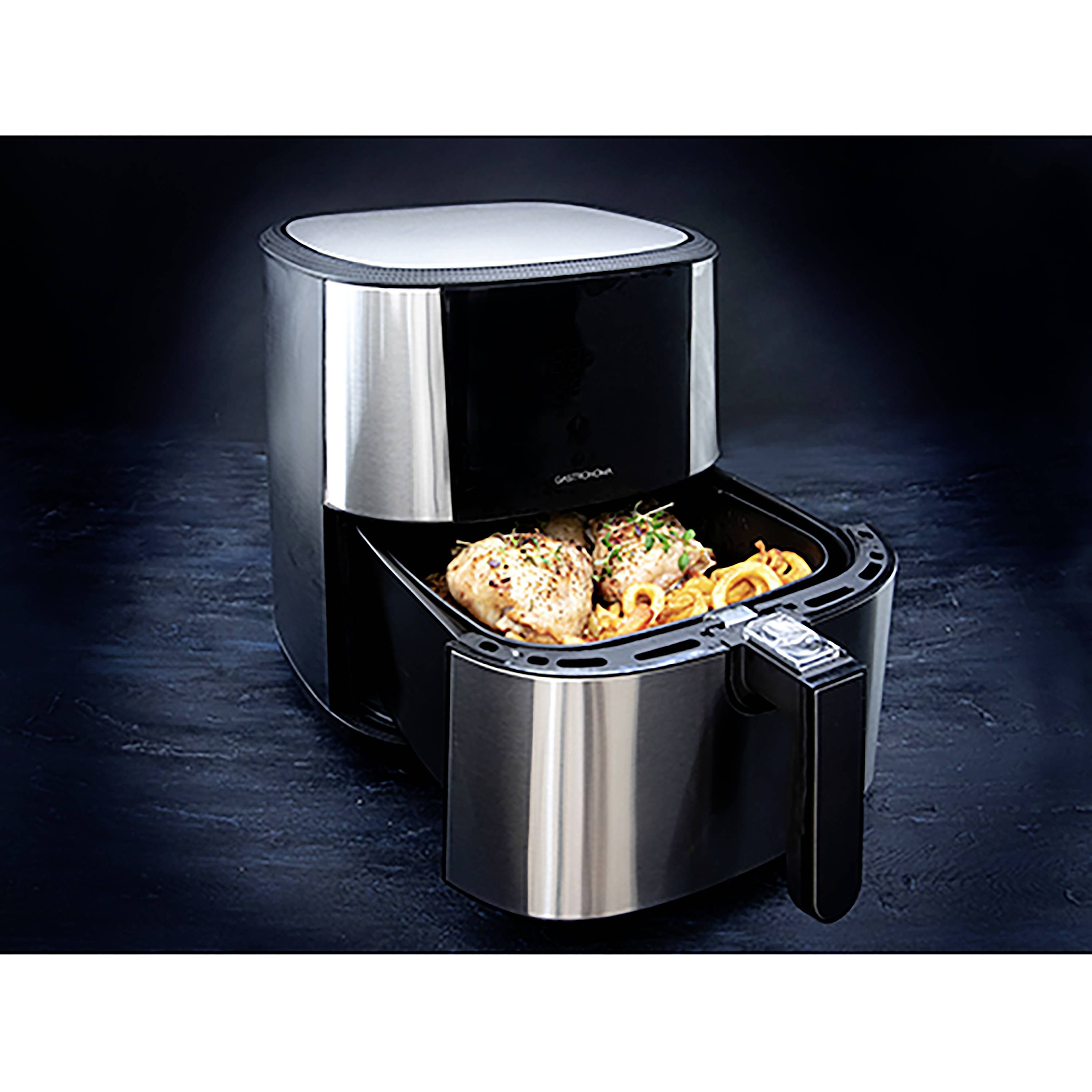 Gastronoma 18290002 Heißluft-Fritteuse 6l 1800W Kontrollleuchte, BPA-frei, Antihaftbeschichtung, Cool-Touch-Gehäuse Schwarz