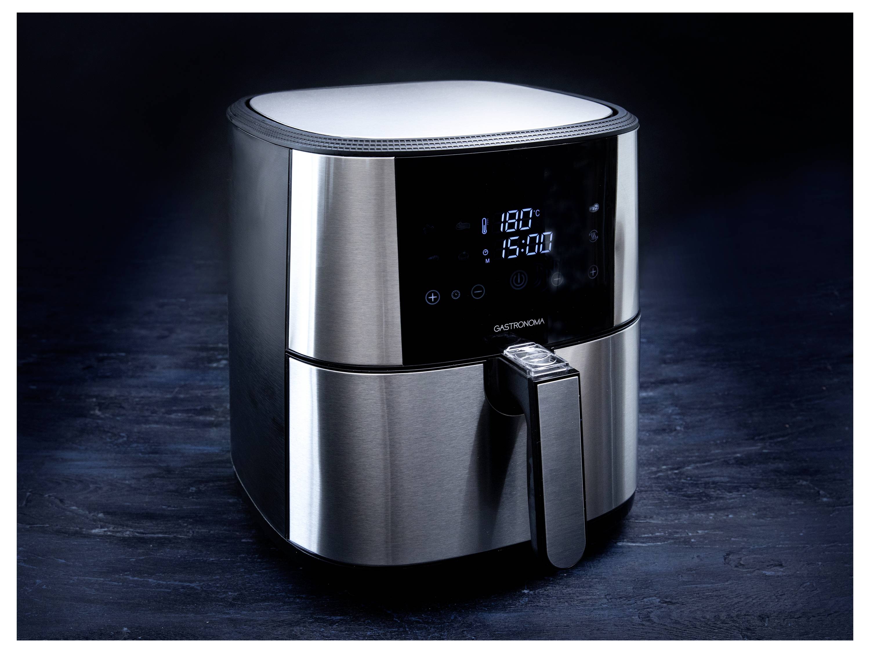 Gastronoma 18290002 Heißluft-Fritteuse 6l 1800W Kontrollleuchte, BPA-frei, Antihaftbeschichtung, Cool-Touch-Gehäuse Schwarz