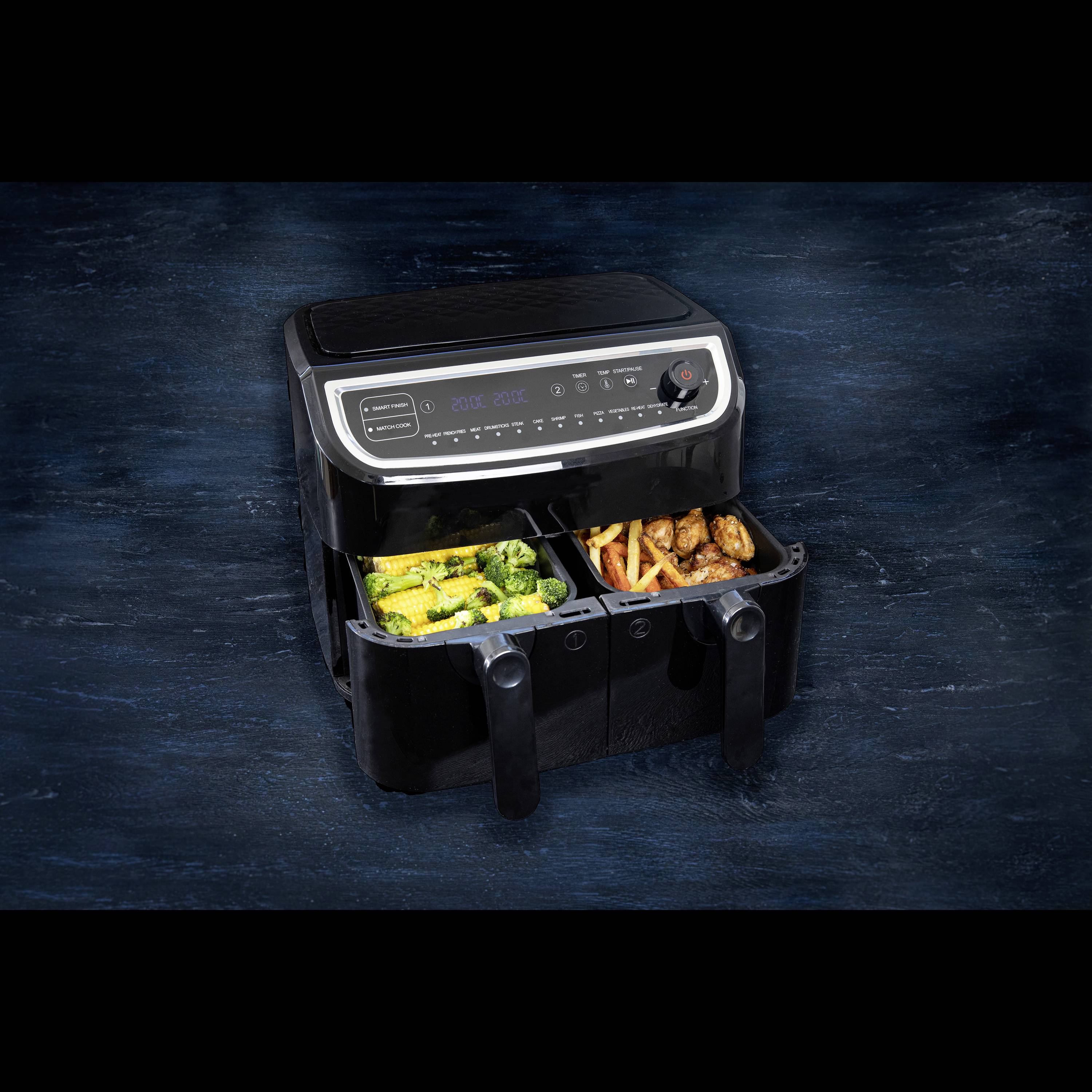 Gastronoma 18290003 Heißluft-Fritteuse 9l 2400W Timerfunktion, Überhitzungsschutz, Kontrollleuchte, mit Display