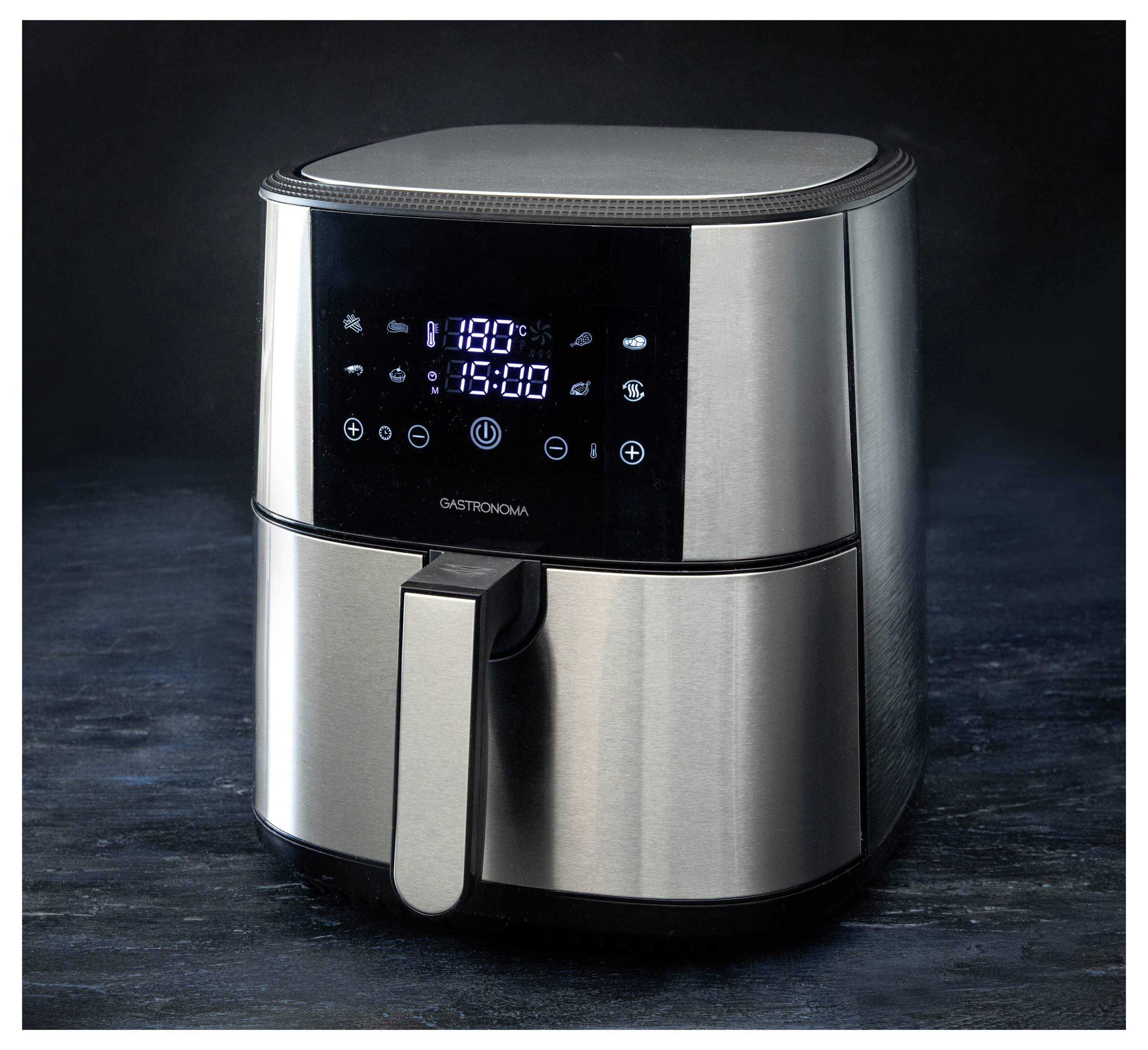 Gastronoma 18290007 Heißluft-Fritteuse 8l 1800W Überhitzungsschutz, mit Display, Antihaftbeschichtung, Cool-Touch-Gehäuse