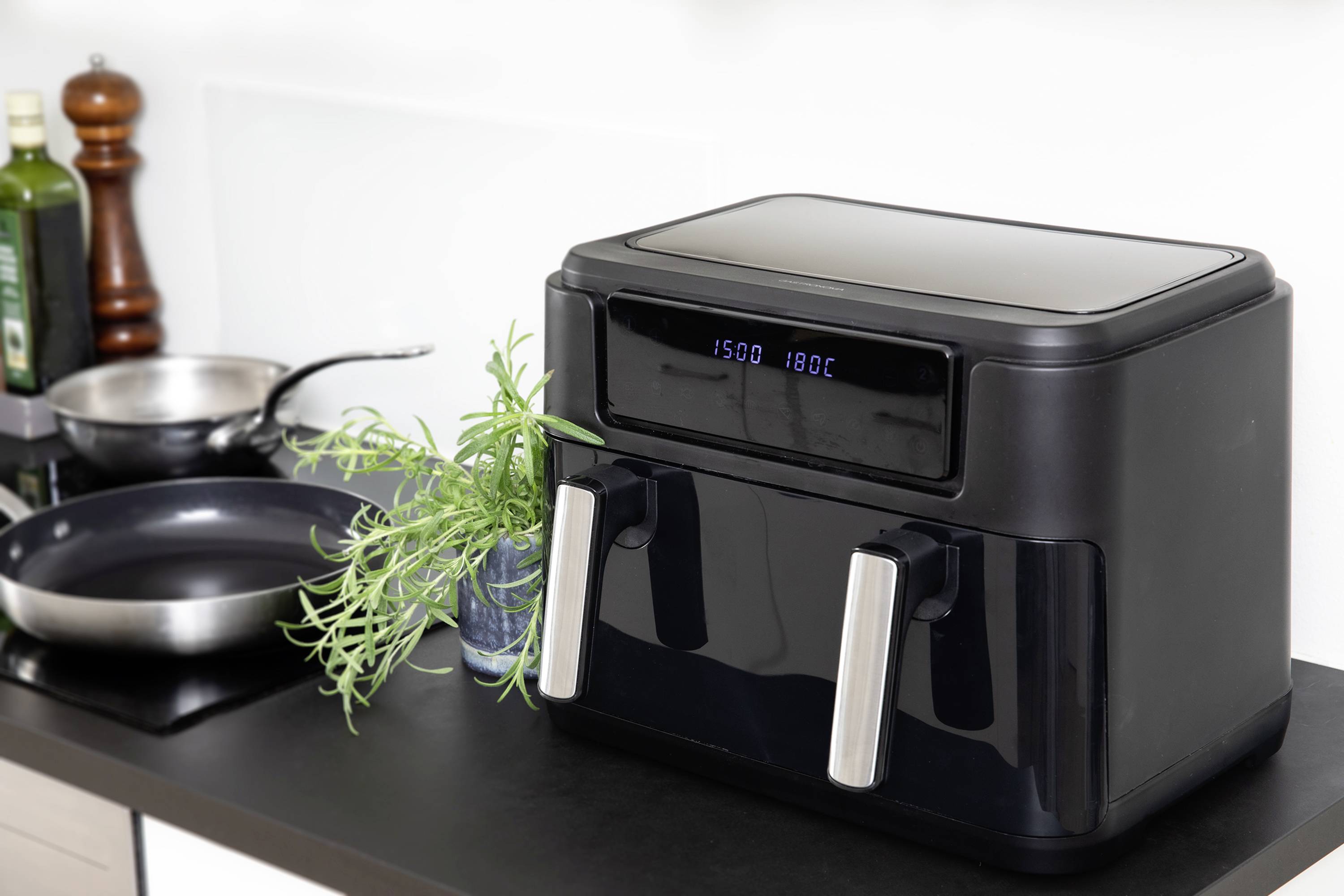 Gastronoma 18290008 Heißluft-Fritteuse 10 l 2400 W Antihaftbeschichtung, mit Display, Timerfunktion