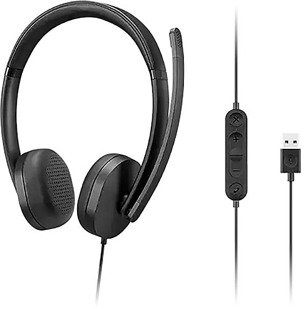 Lenovo 4XD1P83425 On Ear Headset Bluetooth®, Kabellos, kabelgebunden Stereo Schwarz Lautstärkeregelung