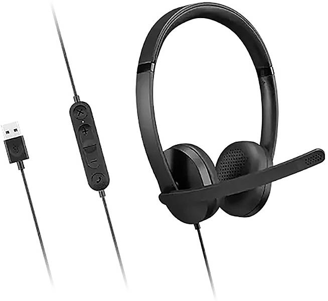Lenovo 4XD1P83425 On Ear Headset Bluetooth®, Kabellos, kabelgebunden Stereo Schwarz Lautstärkeregelung