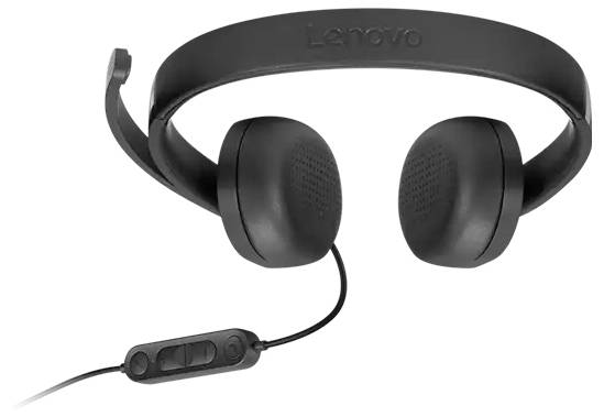 Lenovo 4XD1P83425 On Ear Headset Bluetooth®, Kabellos, kabelgebunden Stereo Schwarz Lautstärkeregelung