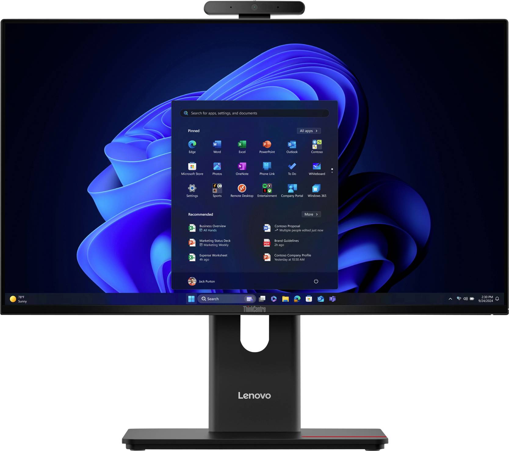 Lenovo All-in-One PC ThinkCentre M70a 60.5 cm (23.8 Zoll) Full HD Intel® Core™ Ultra 5 (Series 2) 235T 5.0 GHz 16 GB RAM 512 GB SSD Intel Graphic