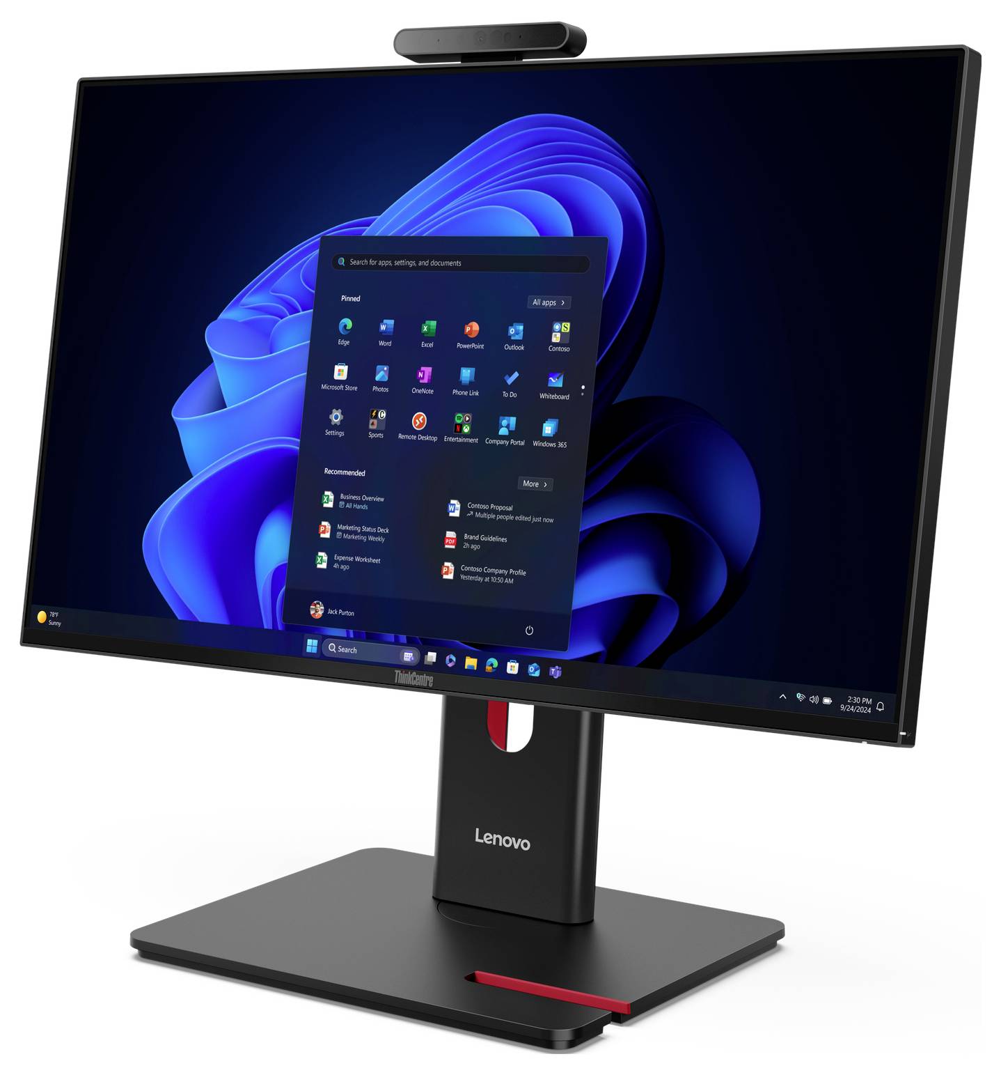 Lenovo All-in-One PC ThinkCentre M70a 60.5cm (23.8 Zoll) Full HD Intel® Core™ Ultra 5 (Series 2) 235T 5.0GHz 16GB RAM 512GB SSD