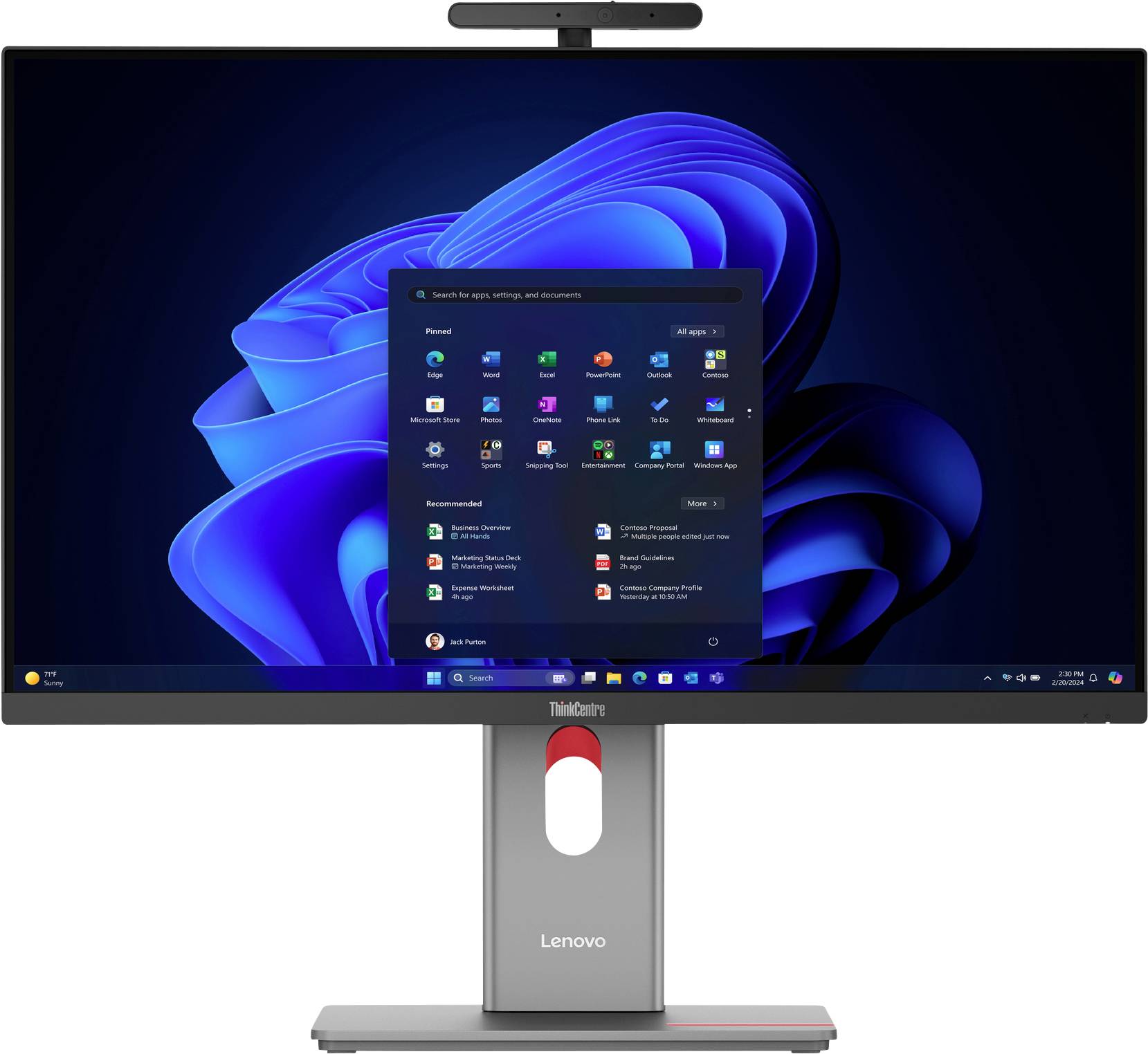 Lenovo All-in-One PC ThinkCentre M90a 68.6cm (27 Zoll) QHD Intel® Core™ Ultra 5 (Series 2) 235 5.0GHz 32GB RAM 512GB SSD Intel