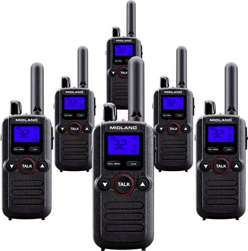 Midland 6er Set BR180 Business Radio C1625.01 PMR-Funkgerät