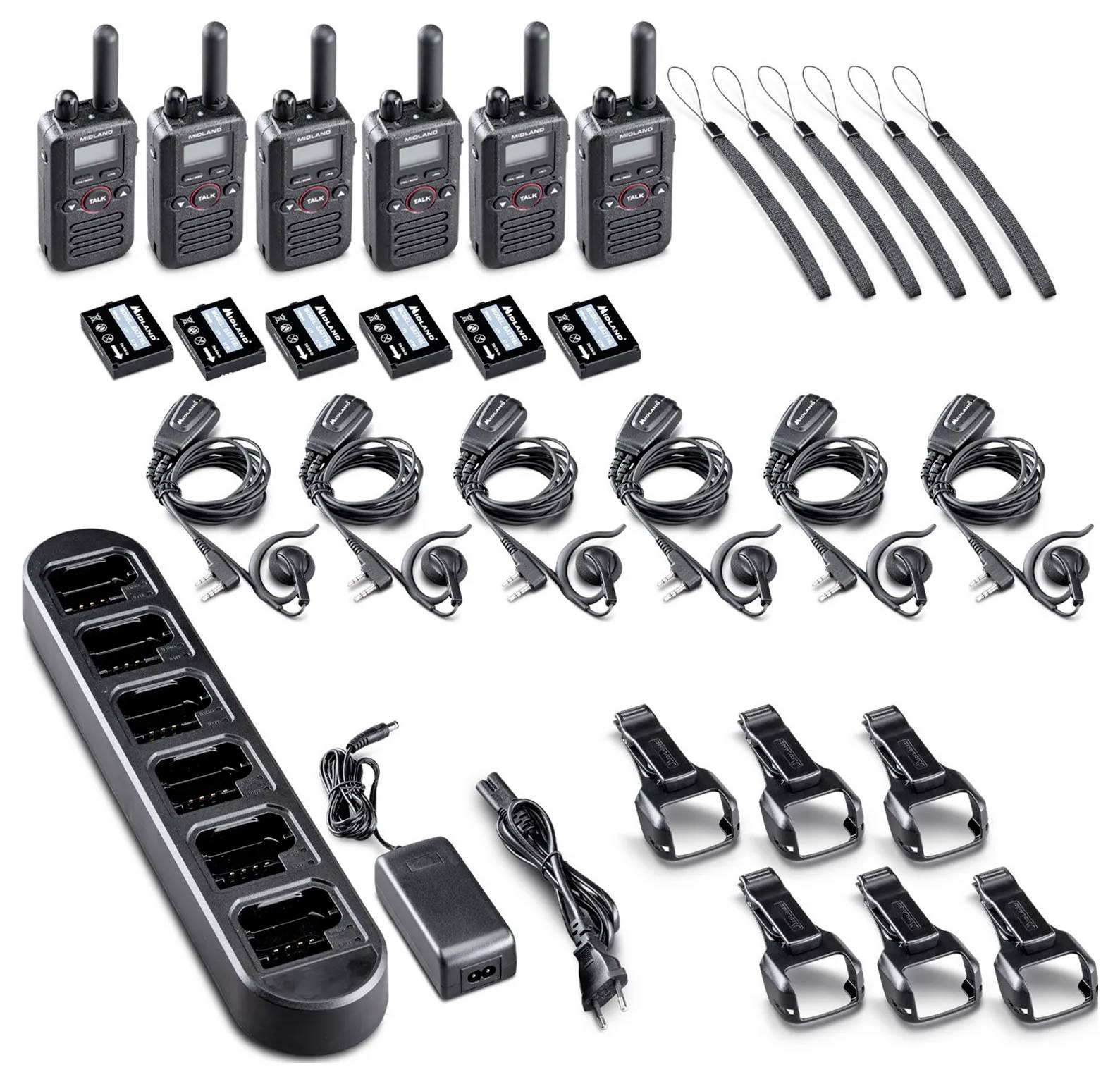 Midland 6er Set BR180 Business Radio C1625.01 PMR-Funkgerät