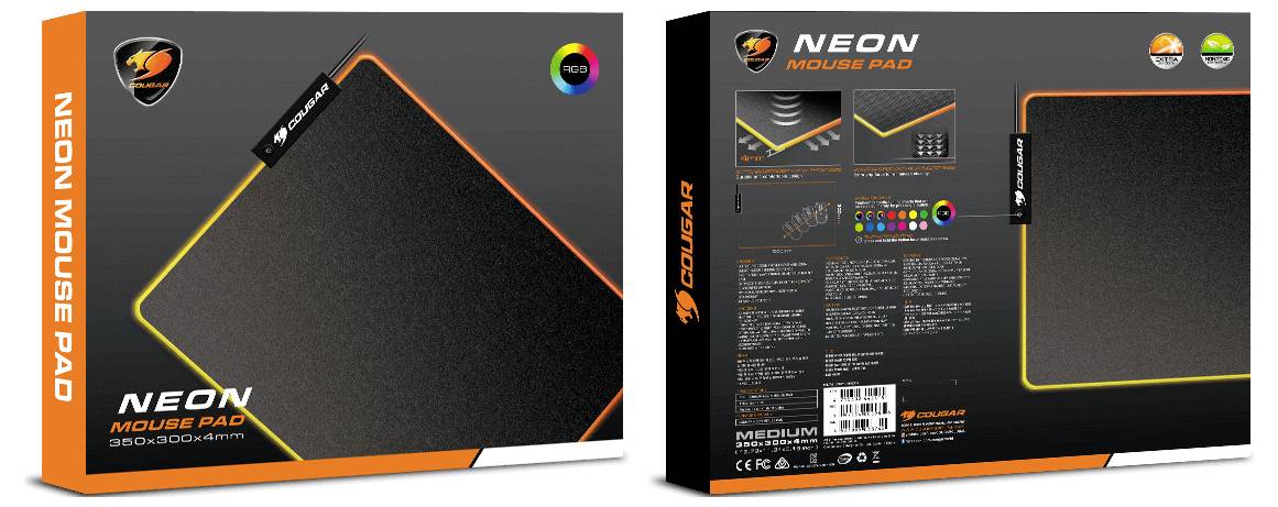 Cougar CGR-NEON Gaming-Mauspad Schwarz