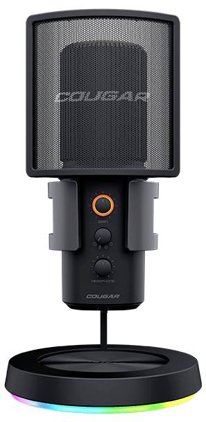 Cougar CGR-U163RGB-500MK Stand Studiomikrofon Übertragungsart (Details):Kabelgebunden USB Kabelgebunden Schwarz