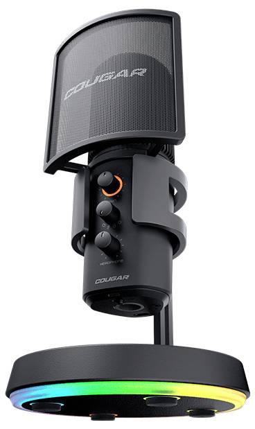 Cougar CGR-U163RGB-500MK Stand Studiomikrofon Übertragungsart (Details):Kabelgebunden USB Kabelgebunden Schwarz