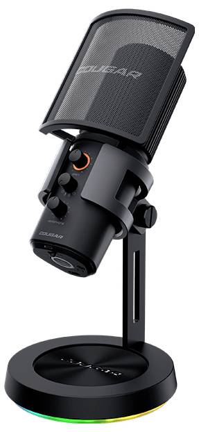 Cougar CGR-U163RGB-500MK Stand Studiomikrofon Übertragungsart (Details):Kabelgebunden USB Kabelgebunden Schwarz