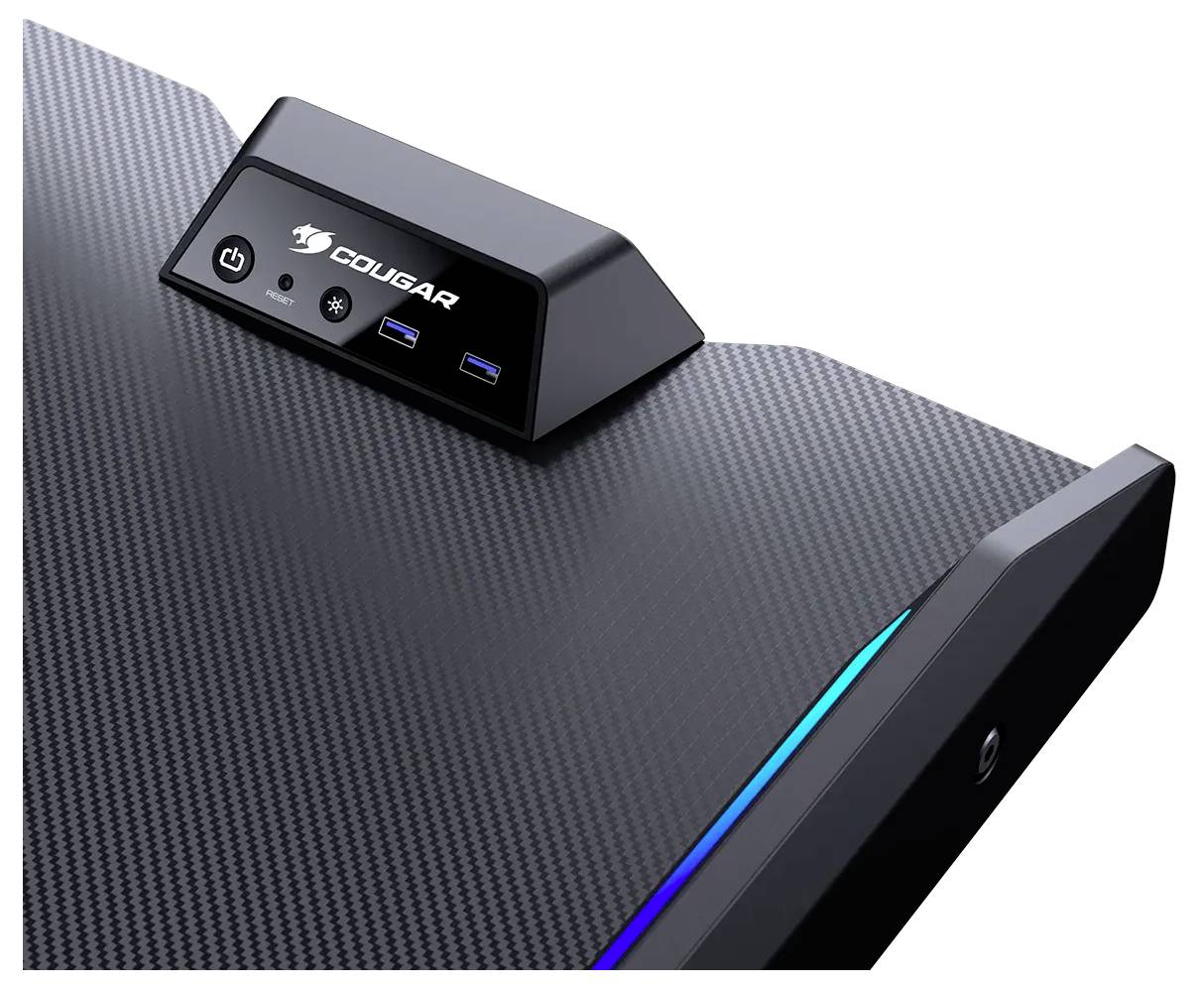 Cougar Gaming Schreibtisch höhenverstellbar Höhen-Bereich: 799 bis 899mm (B x H x T) 1531 x 770 x 903mm Schwarz CGR-MARS