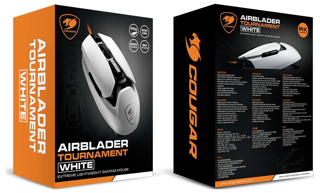 Cougar CGR-WONW-M487 Gaming-Maus Kabelgebunden Optisch Weiß 6 Tasten 20000 dpi