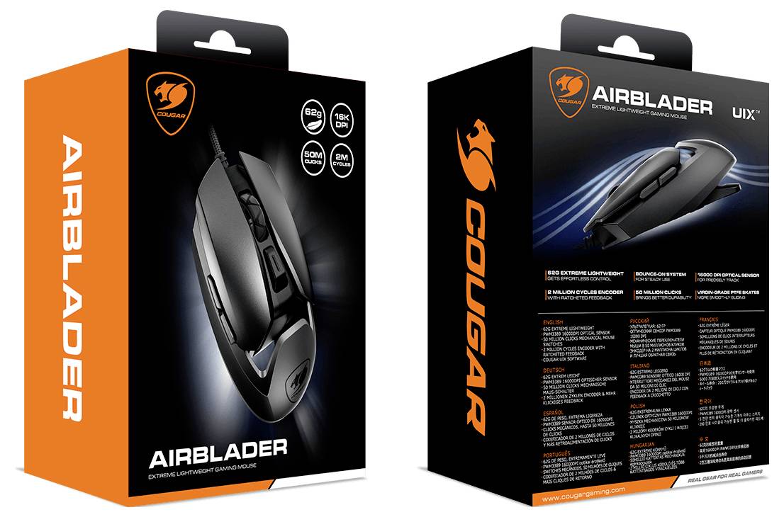 Cougar CGR-WONB-410M Gaming-Maus Kabelgebunden Optisch Schwarz 6 Tasten 16000 dpi