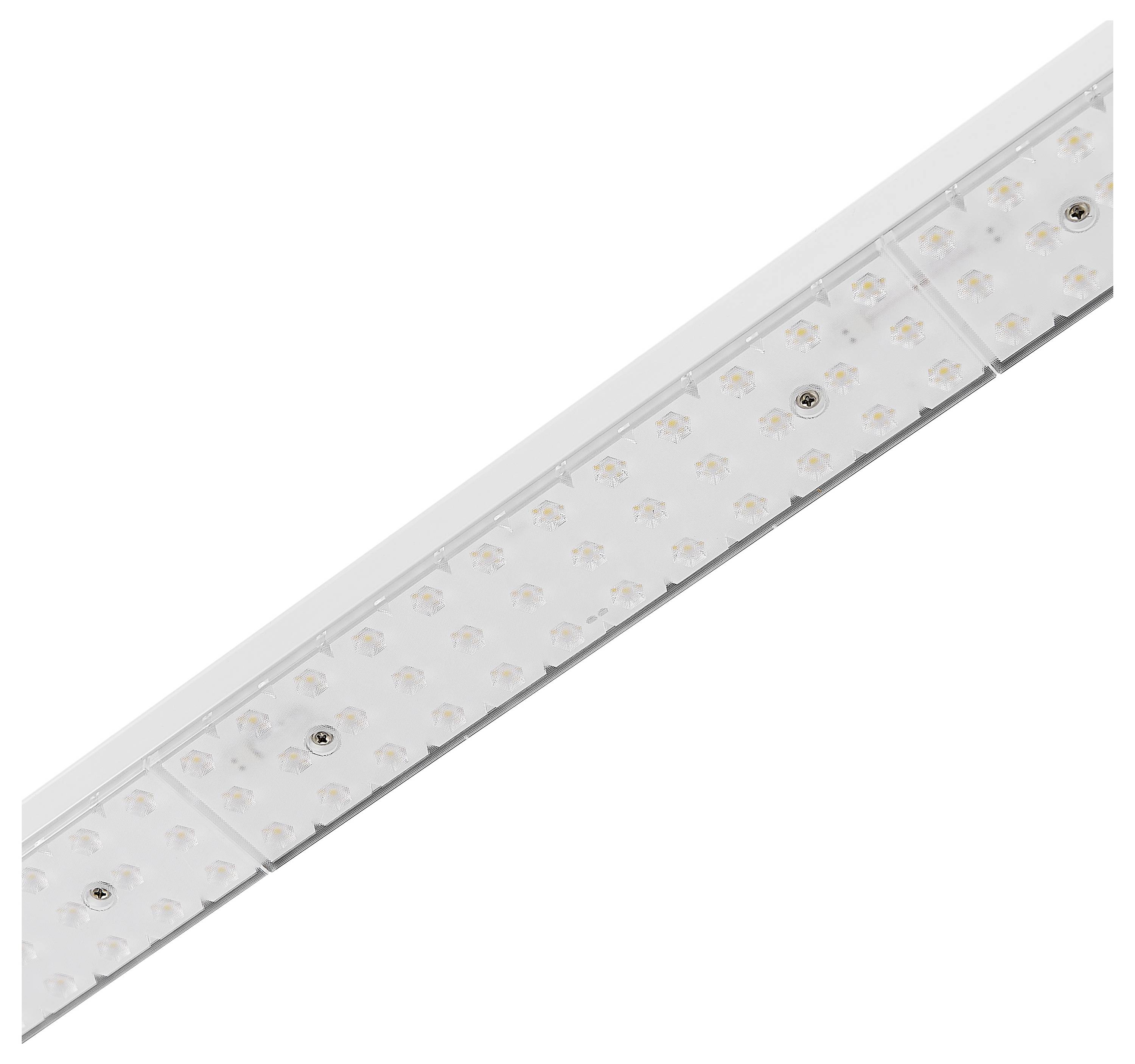 LED-Leuchte, diagonal angeordnet, mit mehreren gleichmäßig verteilten Lichtquellen, geeignet für Deckenbeleuchtung.