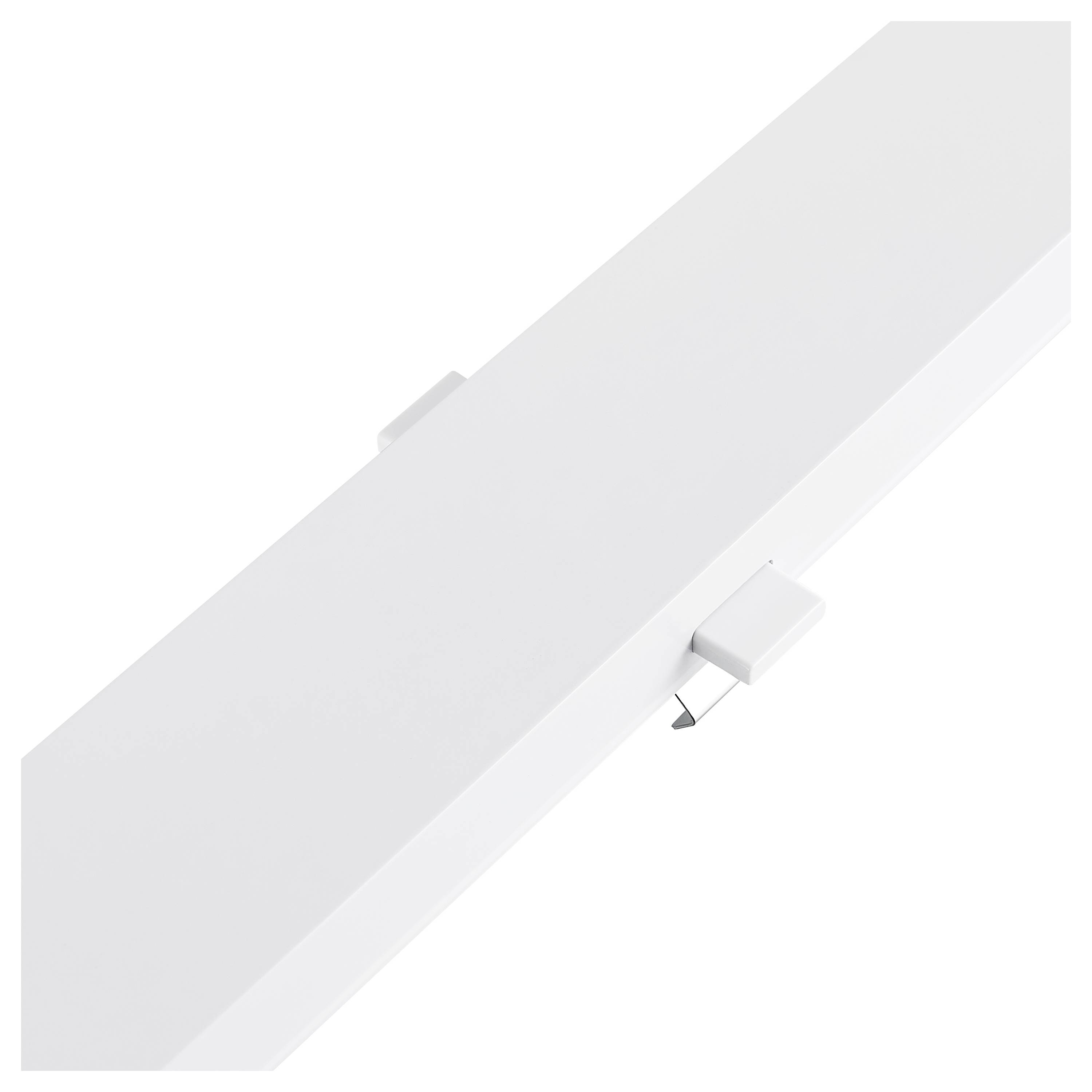 Ein minimalistisches, modernes weißes Deckenleuchte-Design mit rechteckiger Form und klaren Kanten.