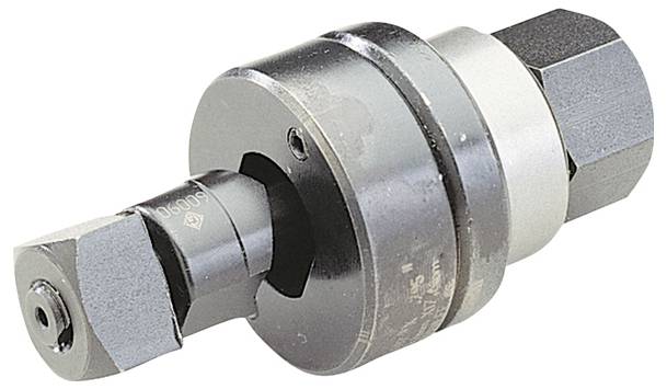 Ein zylindrischer Metalleinsatz mit einem sechseckigen Abschnitt an einem Ende und einem Gewindeabschnitt am anderen Ende, der für Bearbeitungs- oder Befestigungsaufgaben verwendet wird.