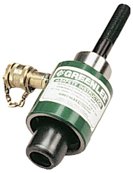 Schlagwerkzeug für Treiber mit einem runden Metallkörper, der eine grüne Etikette mit der Aufschrift 