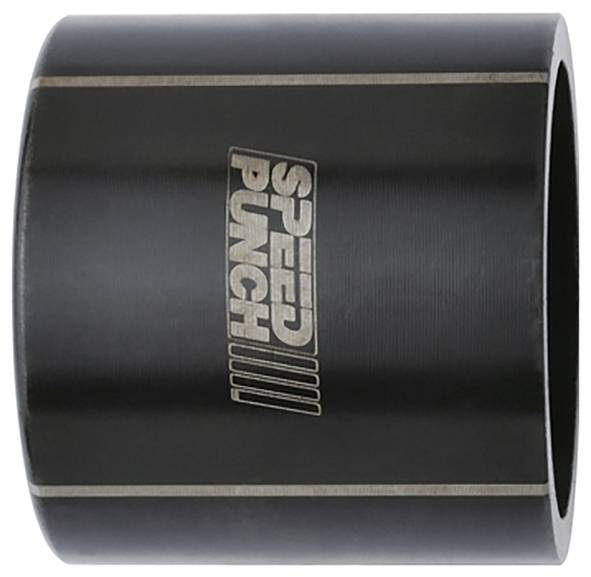 Ein zylindrisches schwarzes Metallwerkzeug mit der Aufschrift 'SPEED PUNCH' in Silber, mit horizontalen Linien unterhalb des Textes, wahrscheinlich für industrielle Zwecke verwendet.