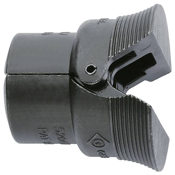 Eine detaillierte Ansicht eines geöffneten Betonstahlschneiders, die seine Metallkiefer und den Schraubenmechanismus zeigt, der zum Durchtrennen von Bewehrungsstäben verwendet wird.