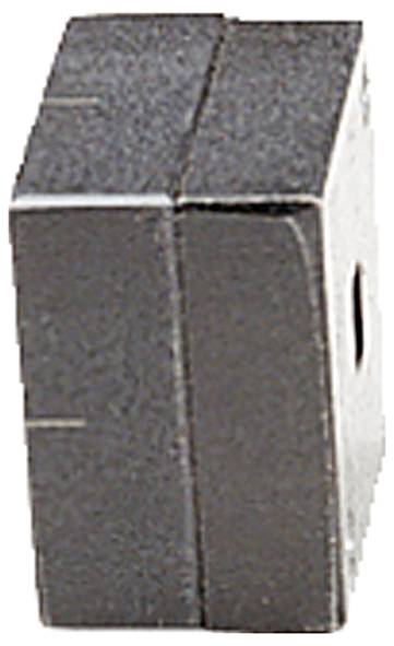 Eine schwarze, rechteckige elektronische Komponente mit einem Schlitz und sichtbarer Oberflächenstruktur, wahrscheinlich Teil eines größeren Geräts oder Systems.