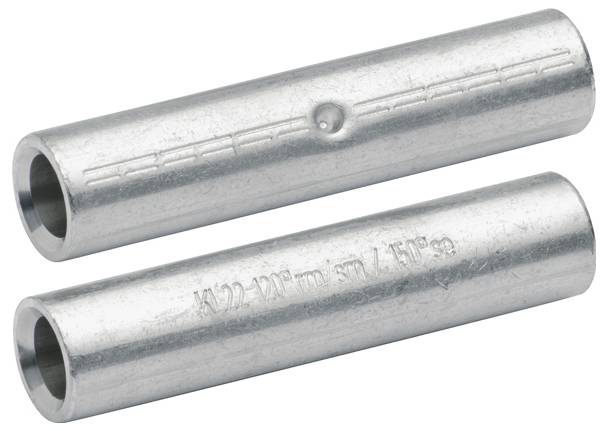 Zwei silberne Metallrohre, eines mit einem geprägten Linienmuster und kreisförmiger Vertiefung, das andere mit gravierten Schriftzügen, beide zylindrisch und reflektierend.