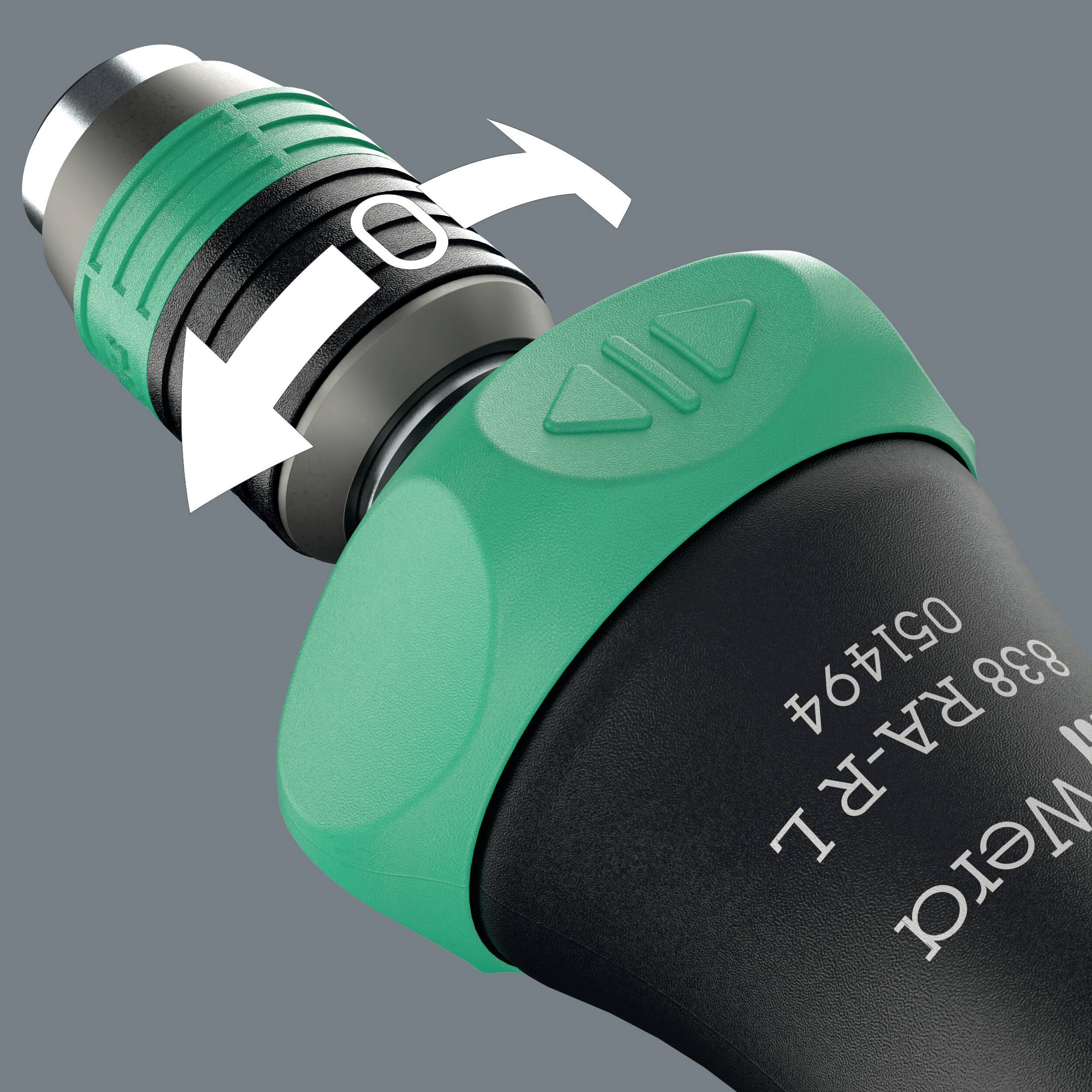 Wera 838 RA-R L Werkstatt Ratschen-Schraubendreher 1/4" (6.3 mm) DIN ISO 1173