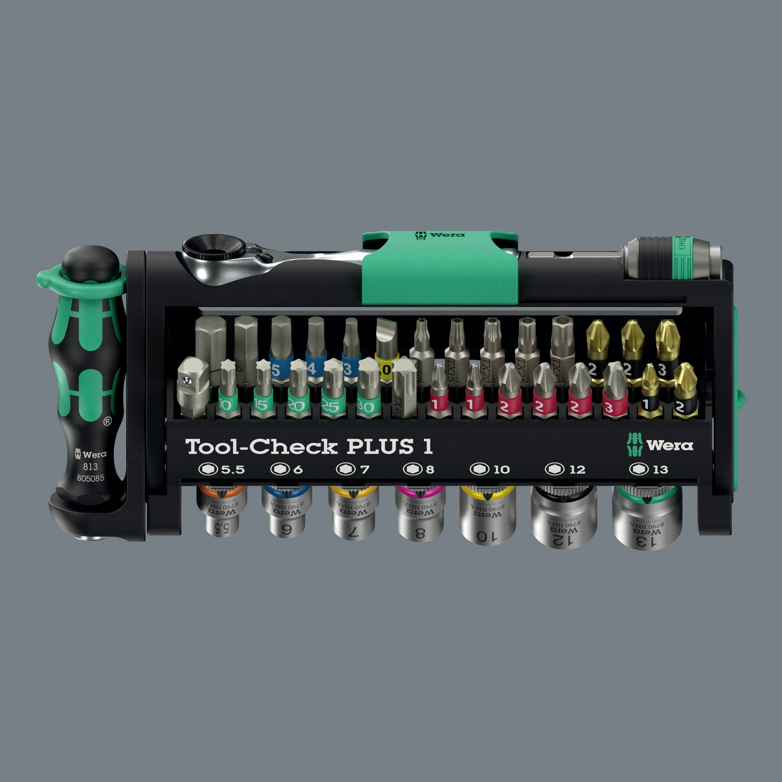 Wera Tool-Check PLUS 1 05049055001 Bit-Set 39teilig Schlitz, Kreuzschlitz Phillips, Kreuzschlitz Pozidriv, Innen-Sechskant, Innen-TORX, TORX BO