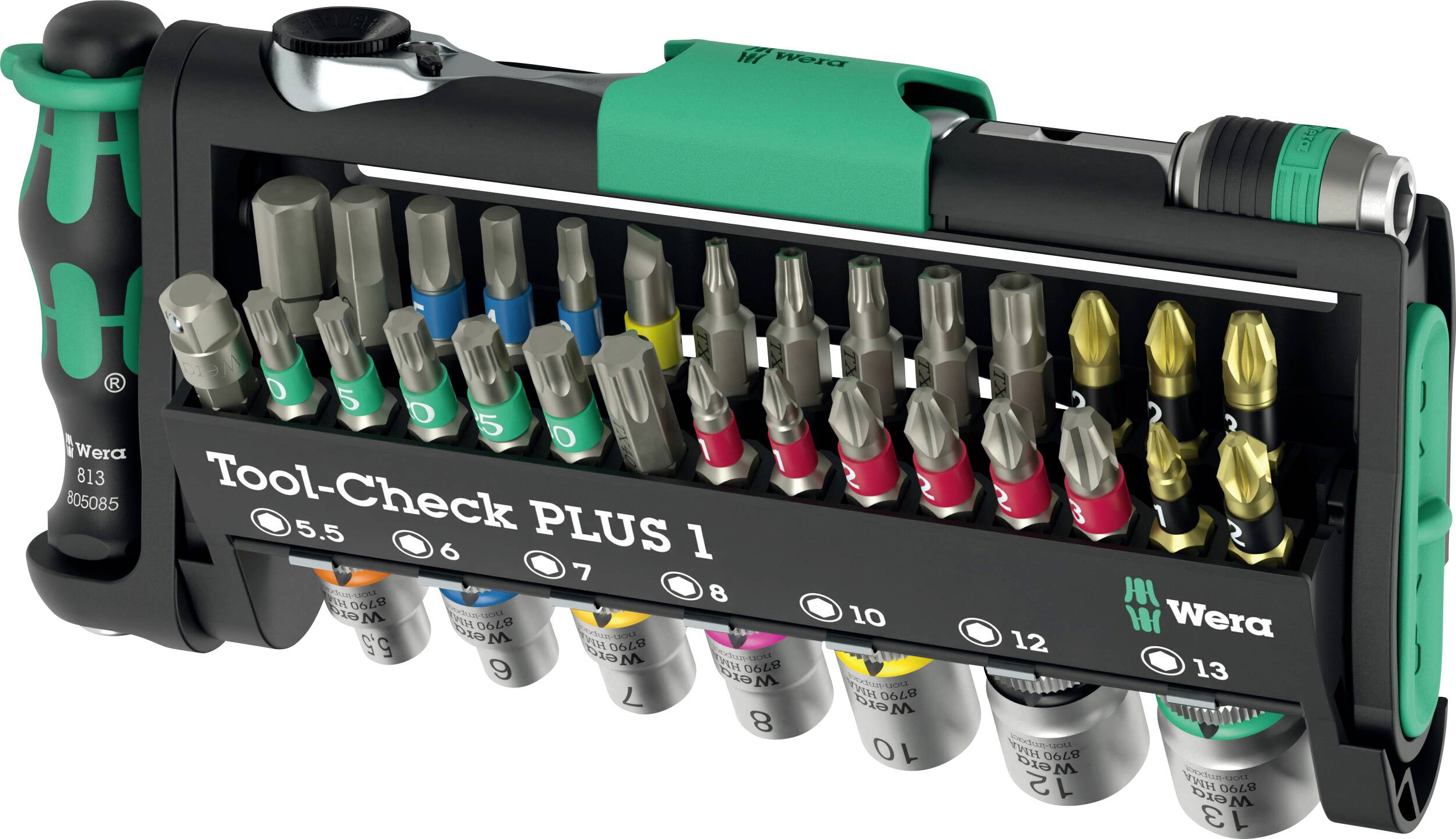 Wera Tool-Check PLUS 1 05049055001 Bit-Set 39teilig Schlitz, Kreuzschlitz Phillips, Kreuzschlitz Po
