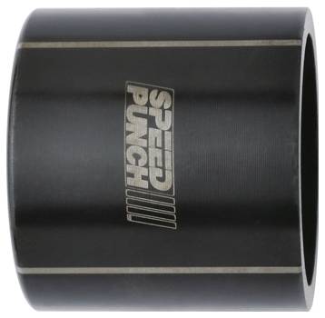 Ein schwarzes zylindrisches Objekt mit dem Logo 