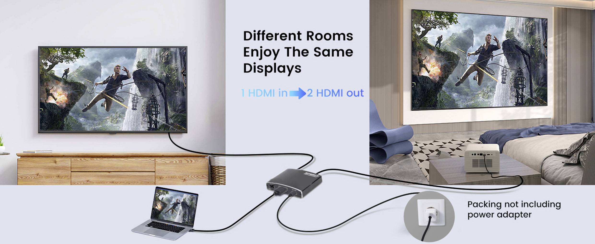 SpeaKa Professional HDMI-Splitter 3840 x 2160 Pixel Schwarz