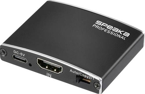 SpeaKa Professional SP-HDMIS-200 HDMI-Splitter mit Aluminiumgehäuse, Ultra HD-fähig 3840 x 2160 Pix