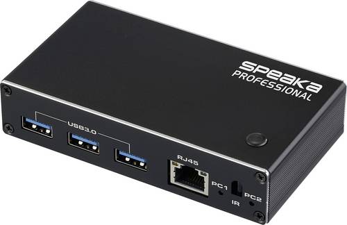 SpeaKa Professional HDMI 2.1 Slim KVM 2X1 USB3.0 +IR, Black HDMI-Switch HDMI 3840 x 2160 Pixel