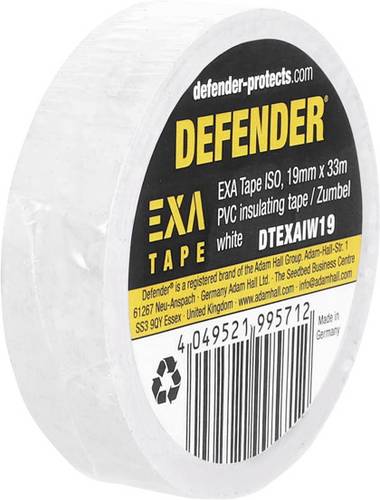 DEFENDER by Adam Hall EXA Tape DTEXAIW19 Isolierband Weiß (L x B) 33 m x 19 mm 1 St.
