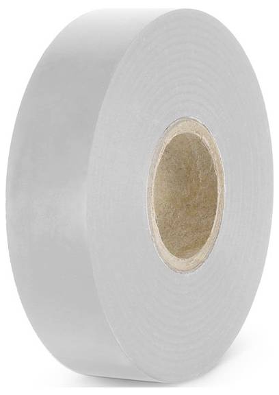 Rolle silbernes Klebeband mit papierartigem Kern, seitlich gesehen.