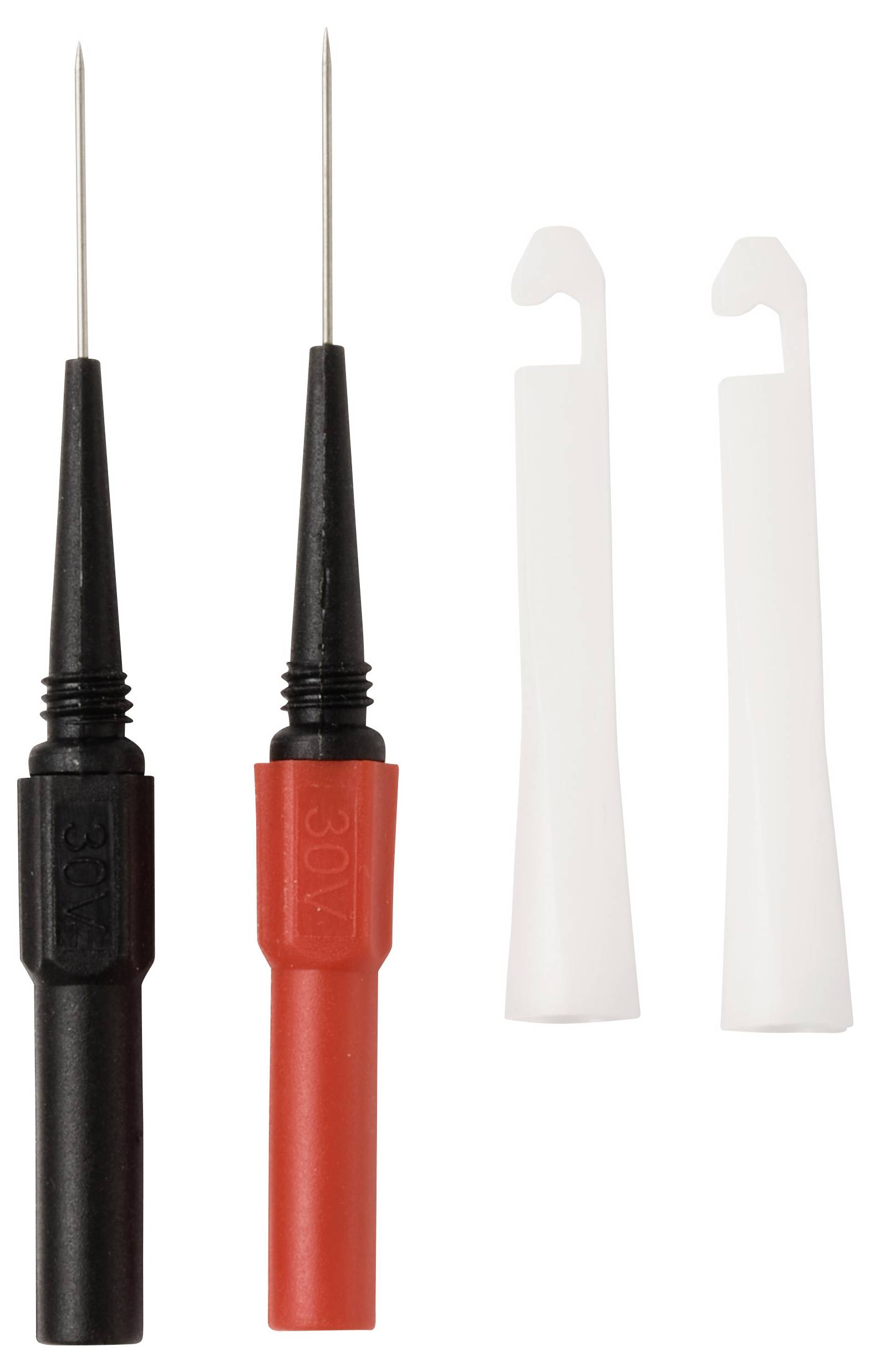 VOLTCRAFT MMS-130 Messspitze Messnadel 0,7mm Durchmesser Steckanschluss 4mm Schwarz, Rot 3A Paar