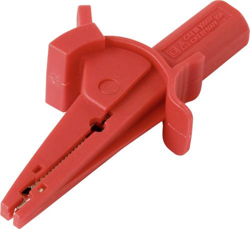 VOLTCRAFT MSK-130 Krokodilklemme gerade CAT IV 600 V, CAT III 1000 V 10 A Rot