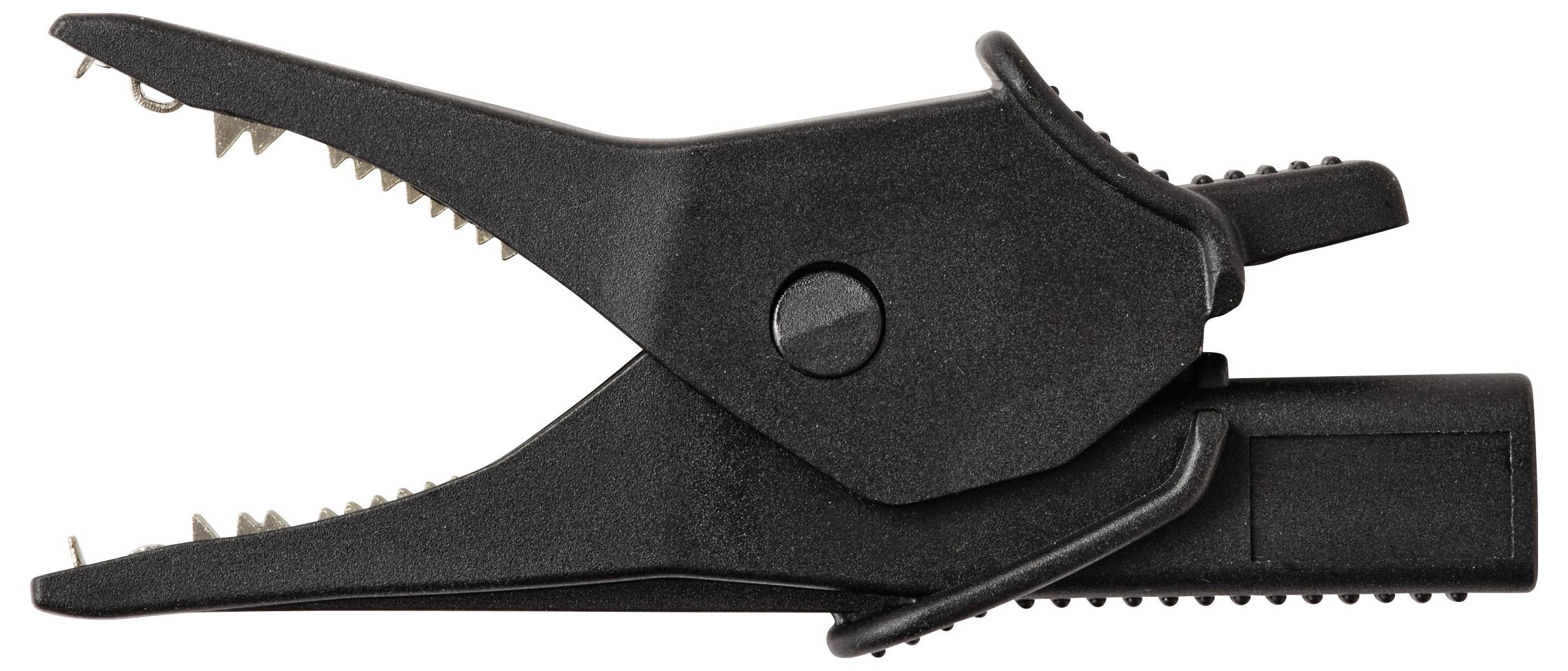 VOLTCRAFT MSK-135 Krokodilklemme gekrümmt CAT IV 600 V, CAT III 1000V 10A Schwarz