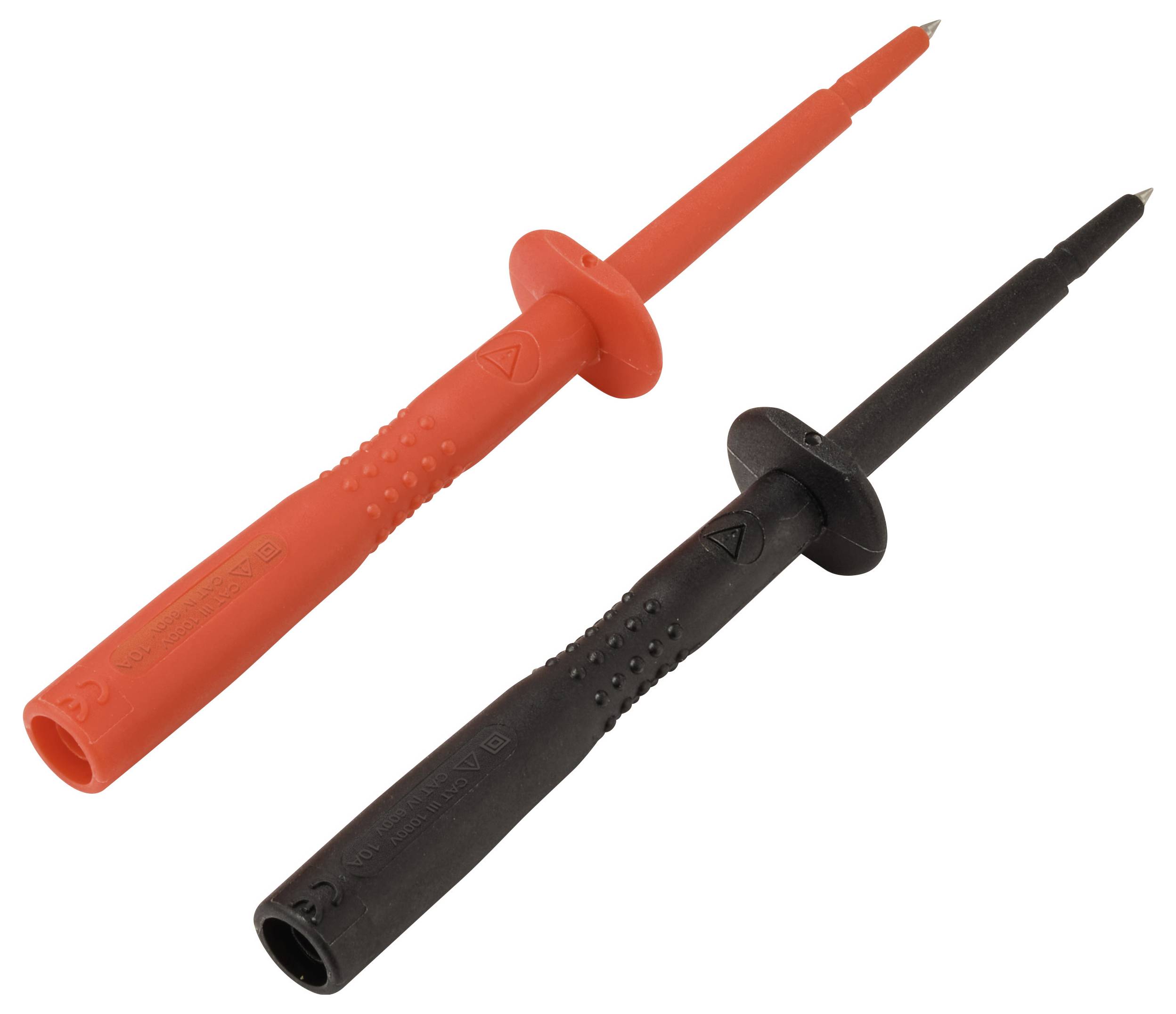 VOLTCRAFT MSS-110 Sicherheits-Prüfspitzen-Set VC-17155625 Steckanschluss 4mm CAT IV 600 V, CAT III 1000V Rot, Schwarz 1 Set