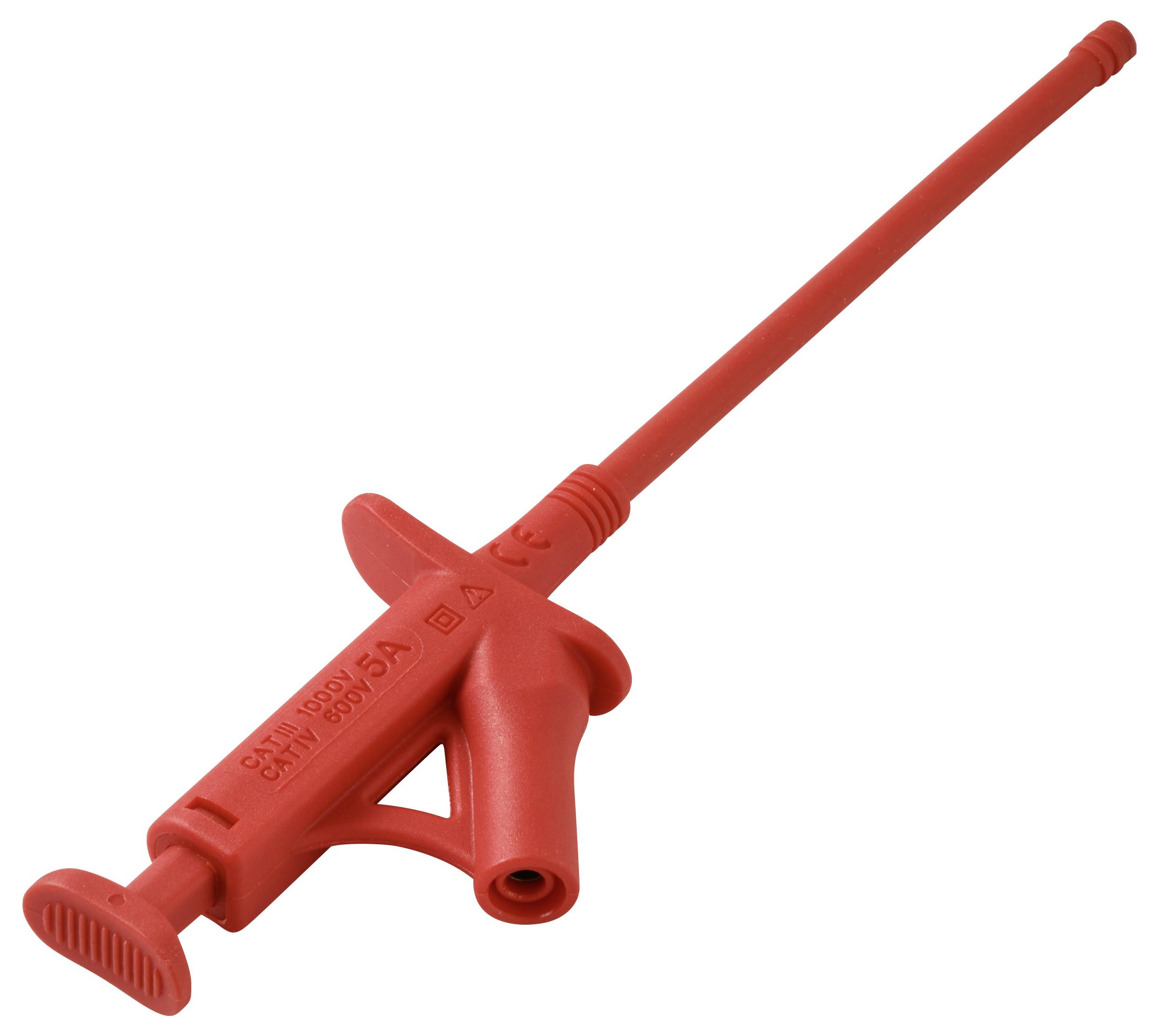 VOLTCRAFT MSK-120 rot Sicherheits-Klemmprüfspitze CAT IV 600 V, CAT III 1000V Rot