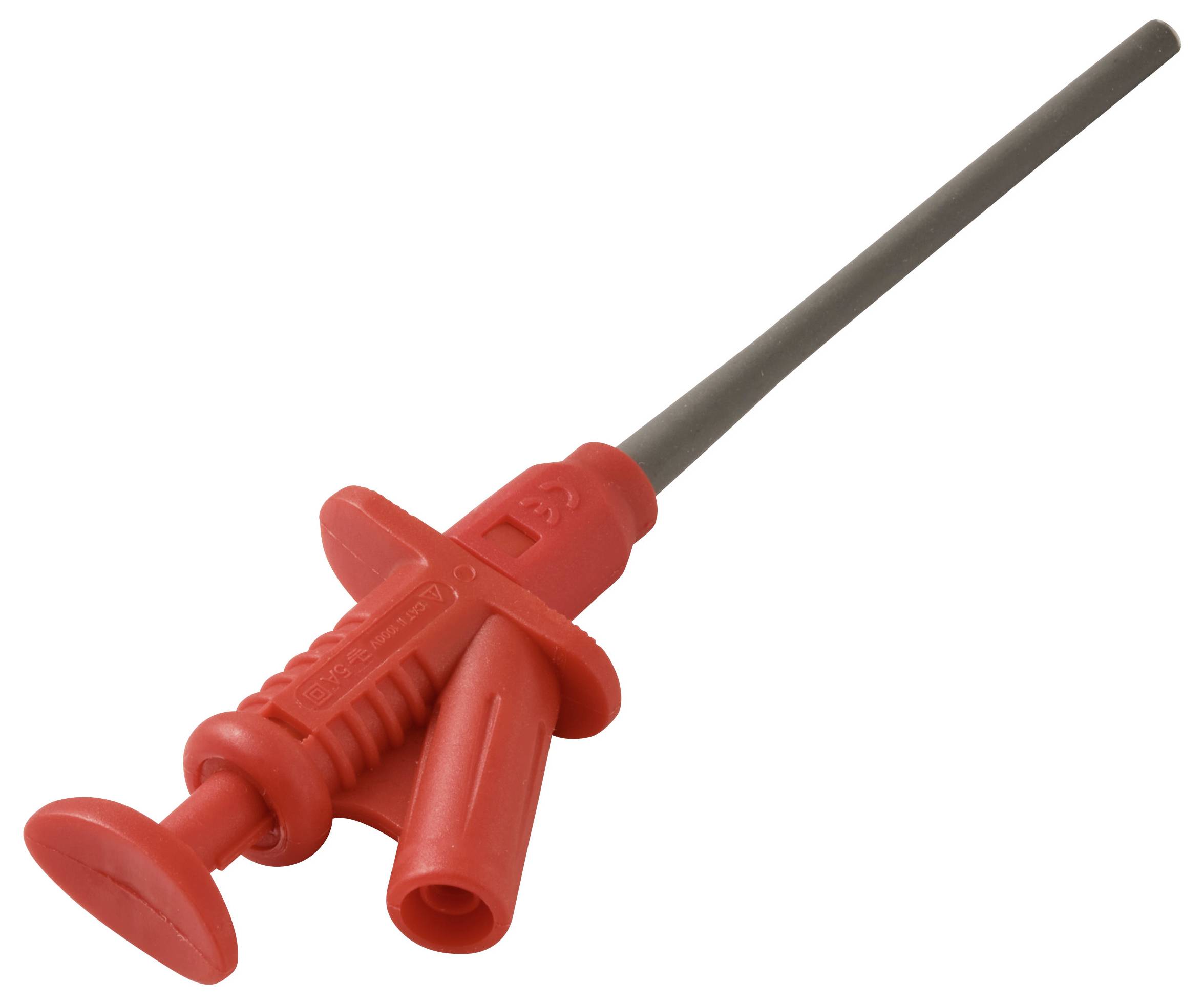 VOLTCRAFT MSK-122 rot Sicherheits-Klemmprüfspitze Steckanschluss 4mm CAT II 1000V Rot