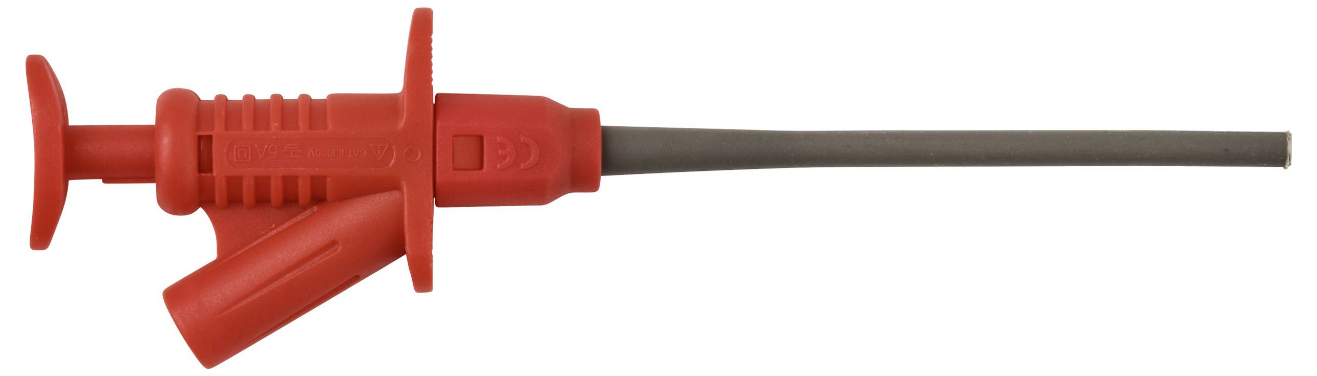 VOLTCRAFT MSK-122 rot Sicherheits-Klemmprüfspitze Steckanschluss 4mm CAT II 1000V Rot