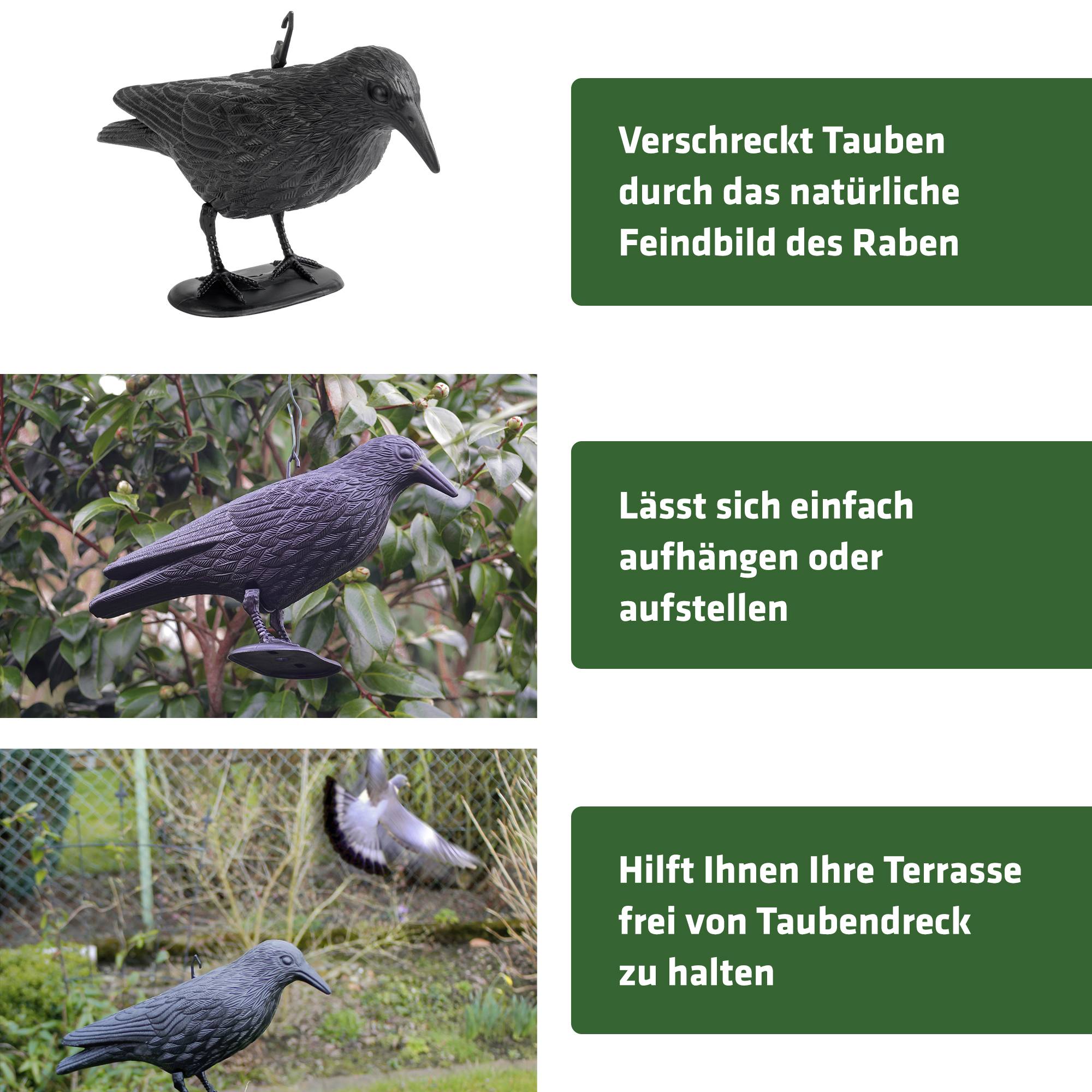 Gardigo Taubenabwehr-Rabe Funktionsart Abschreckung 1 St.