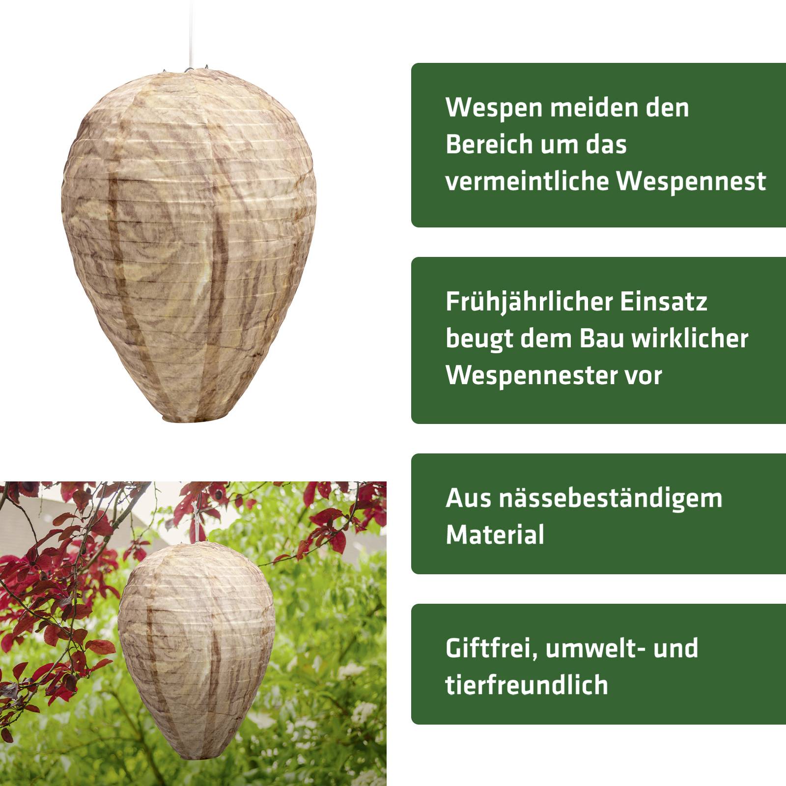 Gardigo Wespenfrei Abschreckung Wespennest-Attrappe (B x H x T) 200 x 300 x 200mm 1St.